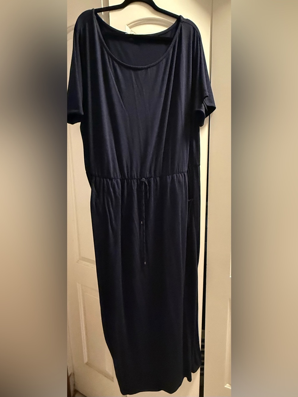 Maurices Navy Maxi Dress with Drawstring Waist